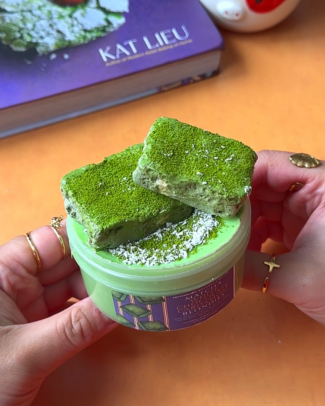 MATCHA WHITE CHOCOLATE CARDAMOM BLONDIES